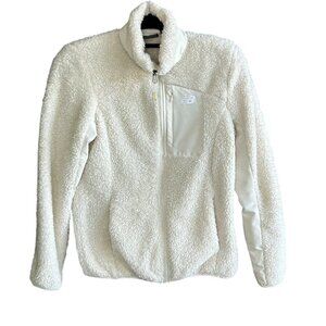 New Balance Ivory Teddy Fleece Full Zip Jacket Size Small